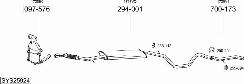 Bosal SYS25924 - Система випуску ОГ autocars.com.ua