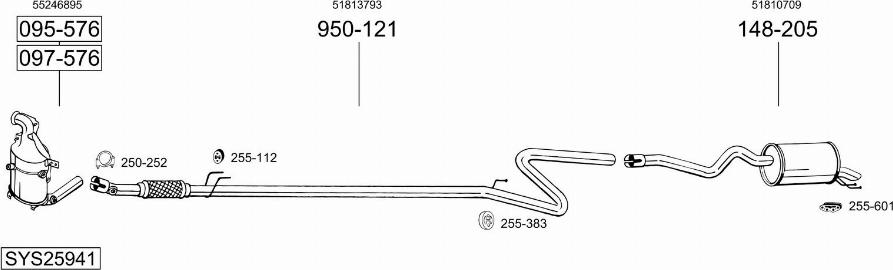 Bosal SYS25941 - Система випуску ОГ autocars.com.ua