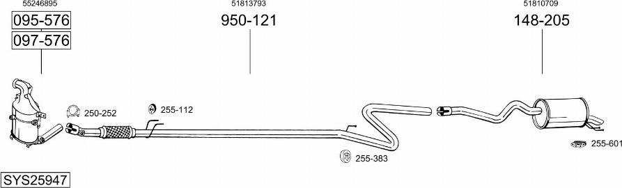 Bosal SYS25947 - Система выпуска ОГ avtokuzovplus.com.ua