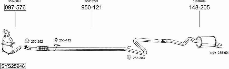 Bosal SYS25948 - Система выпуска ОГ avtokuzovplus.com.ua