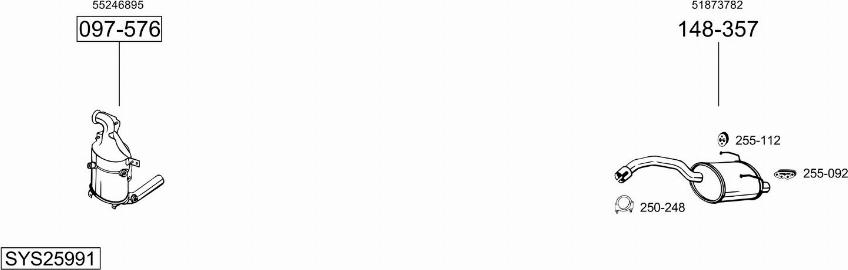 Bosal SYS25991 - Система випуску ОГ autocars.com.ua