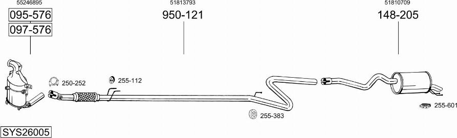 Bosal SYS26005 - Система випуску ОГ autocars.com.ua