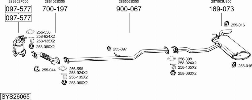 Bosal SYS26065 - Система випуску ОГ autocars.com.ua