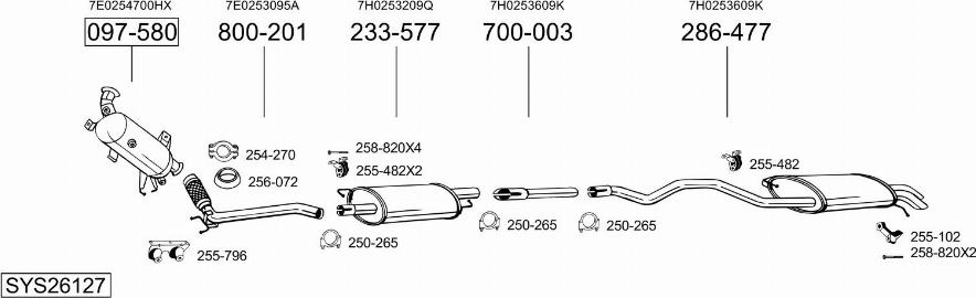 Bosal SYS26127 - Система випуску ОГ autocars.com.ua