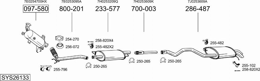 Bosal SYS26133 - Система випуску ОГ autocars.com.ua