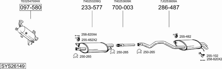 Bosal SYS26149 - Система випуску ОГ autocars.com.ua