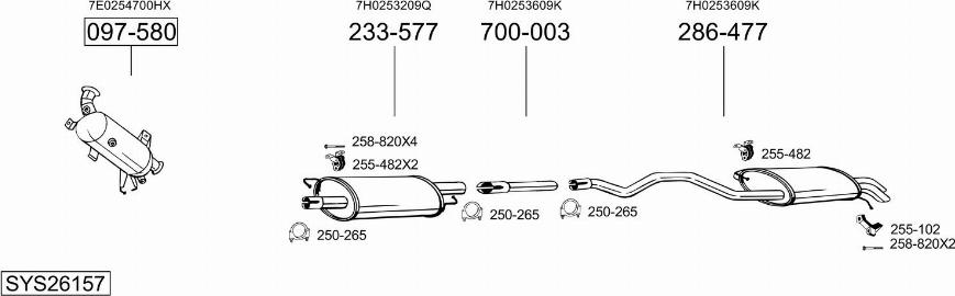 Bosal SYS26157 - Система выпуска ОГ avtokuzovplus.com.ua