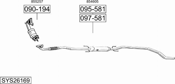 Bosal SYS26169 - Система випуску ОГ autocars.com.ua