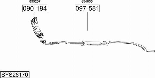 Bosal SYS26170 - Система випуску ОГ autocars.com.ua