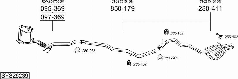 Bosal SYS26239 - Система випуску ОГ autocars.com.ua