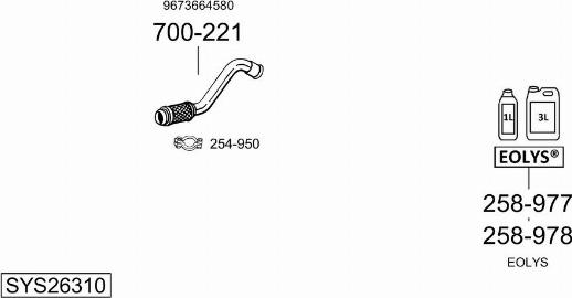Bosal SYS26310 - Система випуску ОГ autocars.com.ua