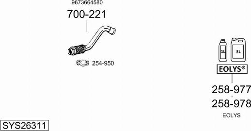 Bosal SYS26311 - Система випуску ОГ autocars.com.ua