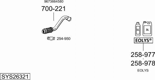 Bosal SYS26321 - Система випуску ОГ autocars.com.ua