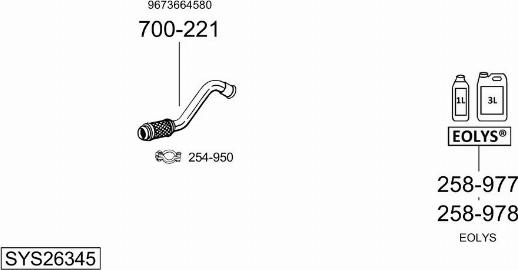 Bosal SYS26345 - Система выпуска ОГ avtokuzovplus.com.ua