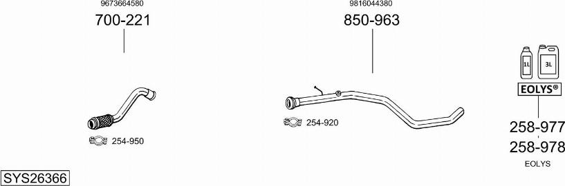 Bosal SYS26366 - Система випуску ОГ autocars.com.ua