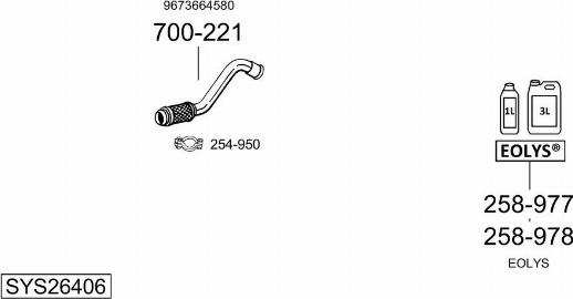 Bosal SYS26406 - Система випуску ОГ autocars.com.ua