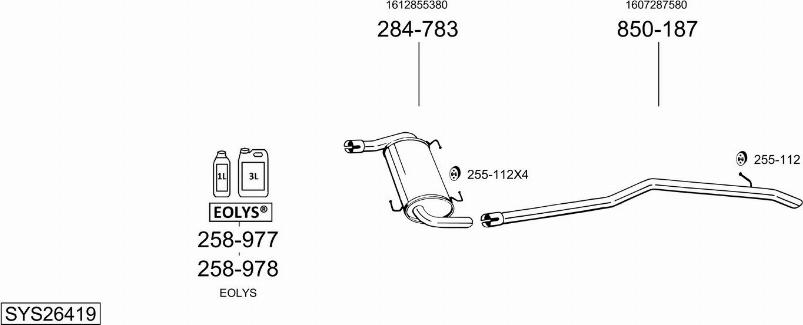 Bosal SYS26419 - Система випуску ОГ autocars.com.ua