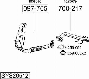 Bosal SYS26512 - Система выпуска ОГ avtokuzovplus.com.ua