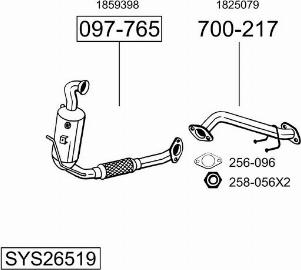 Bosal SYS26519 - Система выпуска ОГ avtokuzovplus.com.ua