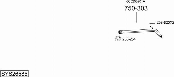 Bosal SYS26585 - Система випуску ОГ autocars.com.ua