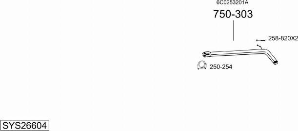 Bosal SYS26604 - Система випуску ОГ autocars.com.ua