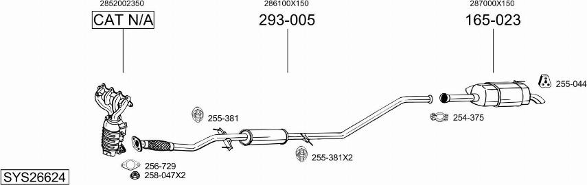 Bosal SYS26624 - Система випуску ОГ autocars.com.ua