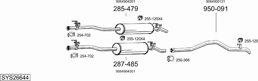 Bosal SYS26644 - Система випуску ОГ autocars.com.ua