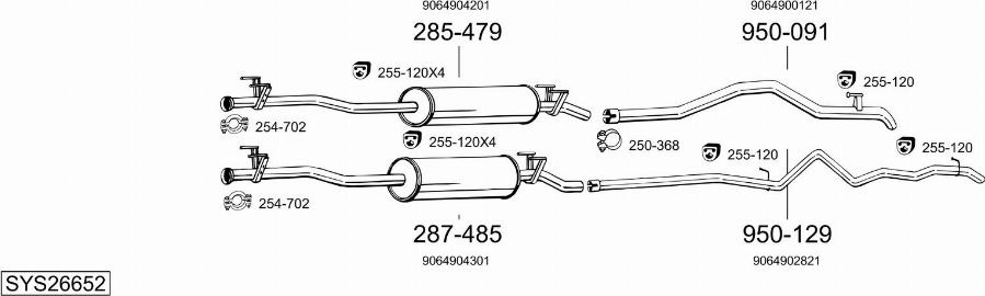 Bosal SYS26652 - Система випуску ОГ autocars.com.ua