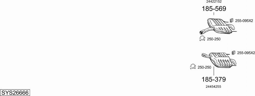 Bosal SYS26666 - Система випуску ОГ autocars.com.ua