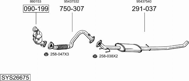 Bosal SYS26675 - Система випуску ОГ autocars.com.ua