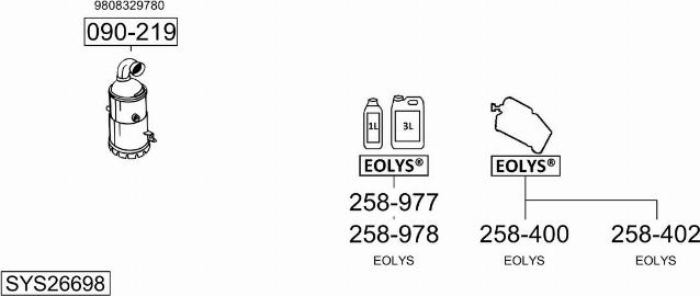 Bosal SYS26698 - Система випуску ОГ autocars.com.ua