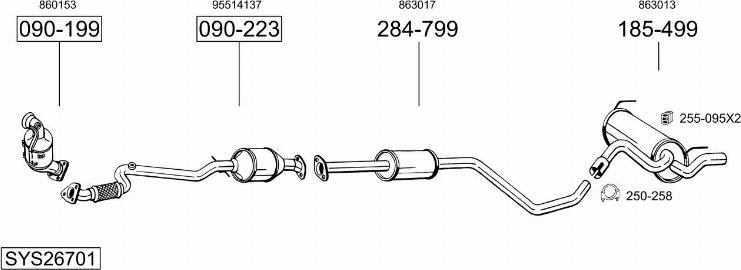 Bosal SYS26701 - Система випуску ОГ autocars.com.ua