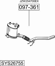 Bosal SYS26755 - Система випуску ОГ autocars.com.ua