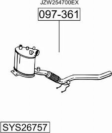 Bosal SYS26757 - Система випуску ОГ autocars.com.ua