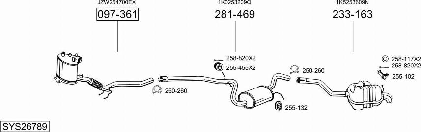 Bosal SYS26789 - Система випуску ОГ autocars.com.ua