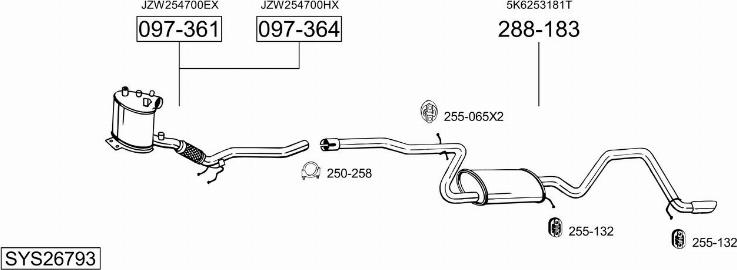 Bosal SYS26793 - Система випуску ОГ autocars.com.ua