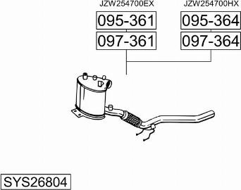 Bosal SYS26804 - Система випуску ОГ autocars.com.ua