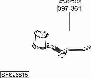 Bosal SYS26815 - Система випуску ОГ autocars.com.ua