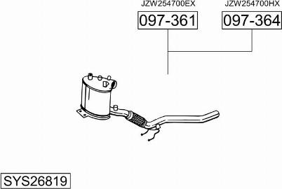 Bosal SYS26819 - Система випуску ОГ autocars.com.ua