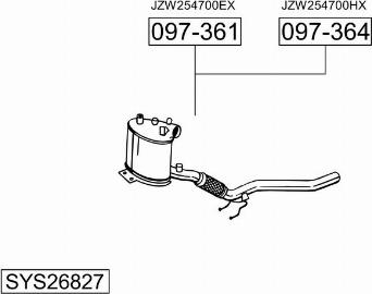 Bosal SYS26827 - Система випуску ОГ autocars.com.ua