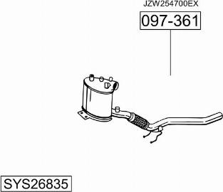 Bosal SYS26835 - Система випуску ОГ autocars.com.ua