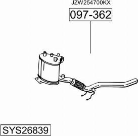 Bosal SYS26839 - Система випуску ОГ autocars.com.ua