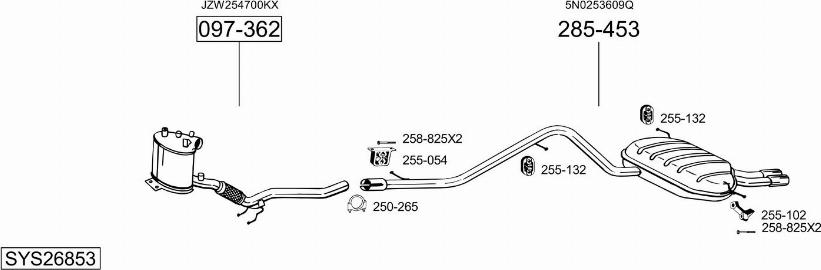 Bosal SYS26853 - Система випуску ОГ autocars.com.ua