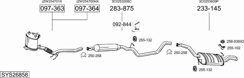 Bosal SYS26858 - Система випуску ОГ autocars.com.ua