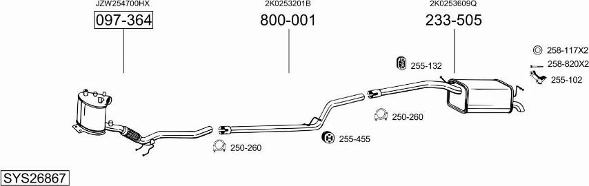 Bosal SYS26867 - Система выпуска ОГ avtokuzovplus.com.ua