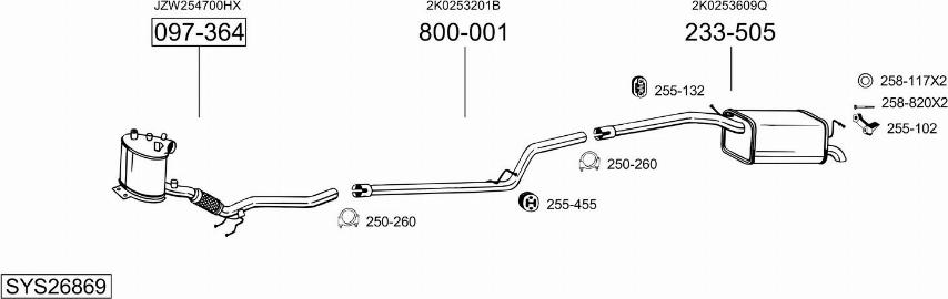 Bosal SYS26869 - Система випуску ОГ autocars.com.ua