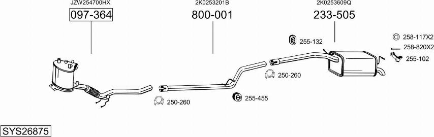 Bosal SYS26875 - Система випуску ОГ autocars.com.ua