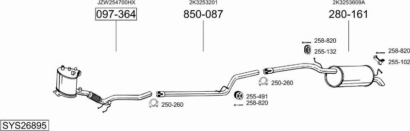 Bosal SYS26895 - Система випуску ОГ autocars.com.ua