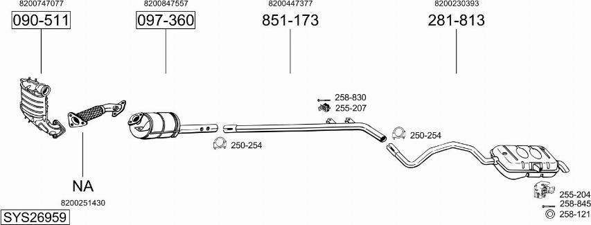 Bosal SYS26959 - Система випуску ОГ autocars.com.ua