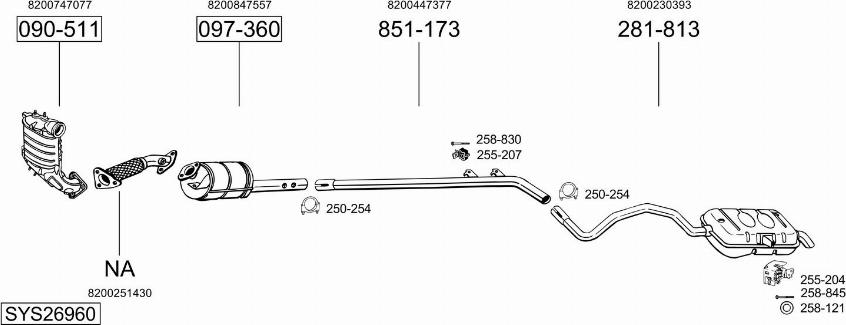 Bosal SYS26960 - Система випуску ОГ autocars.com.ua